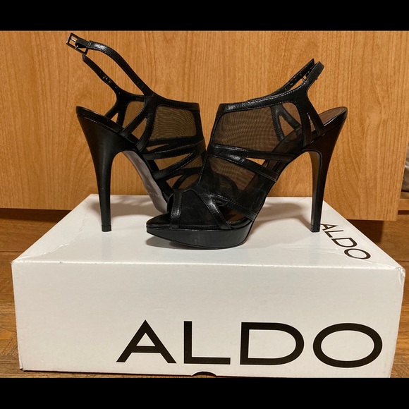 NWB ALDO Schade Black Mesh Stilettos - Size 6 - Picture 2 of 9